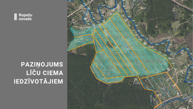 Paziņojums Līču ciema iedzīvotājiem, bildē shēma