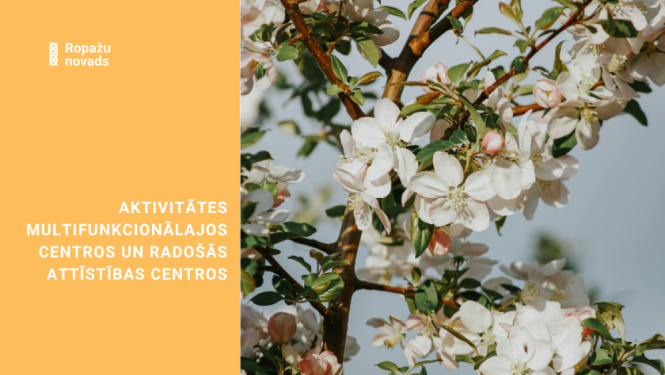  Aktivitātes multifunkcionālajos centros un radošās attīstības centros, bildē ābeļziedi