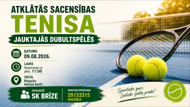 Atklātās sacensības tenisā Ropažos, afiša