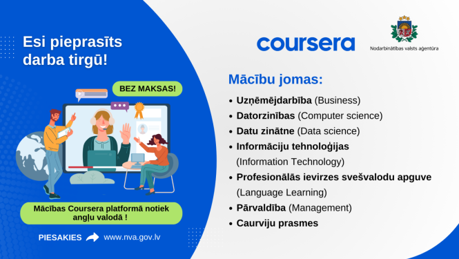 NVA un tiešsaistes kursu platformu “Coursera”