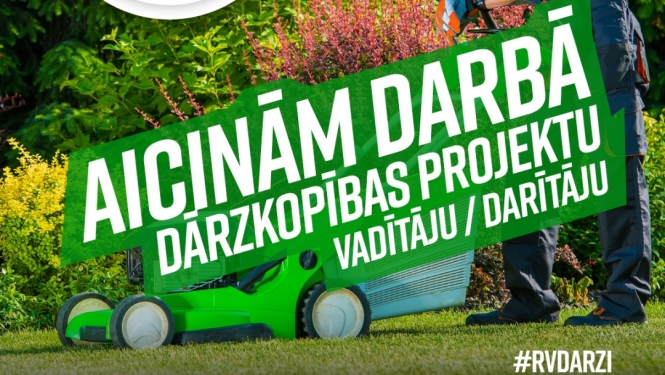 RV dārzi aicina darbā dārznieku - projektu vadītāju