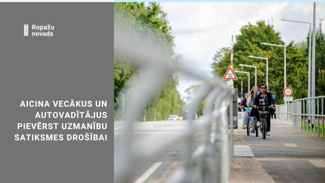 LVC info par satiksmes drošību, bildē velobraucēji