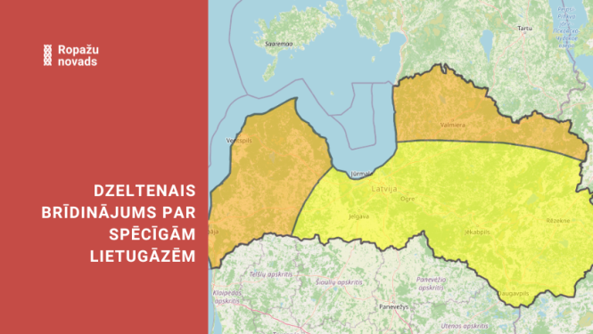 dzeltenais brīdinājums par spēcīgu negaisu