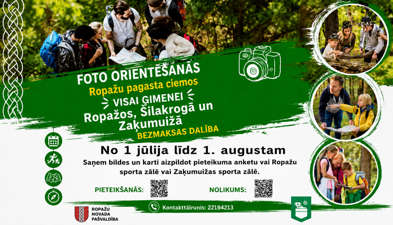 Orientēšanās Ropažu pagastos, sporta afiša