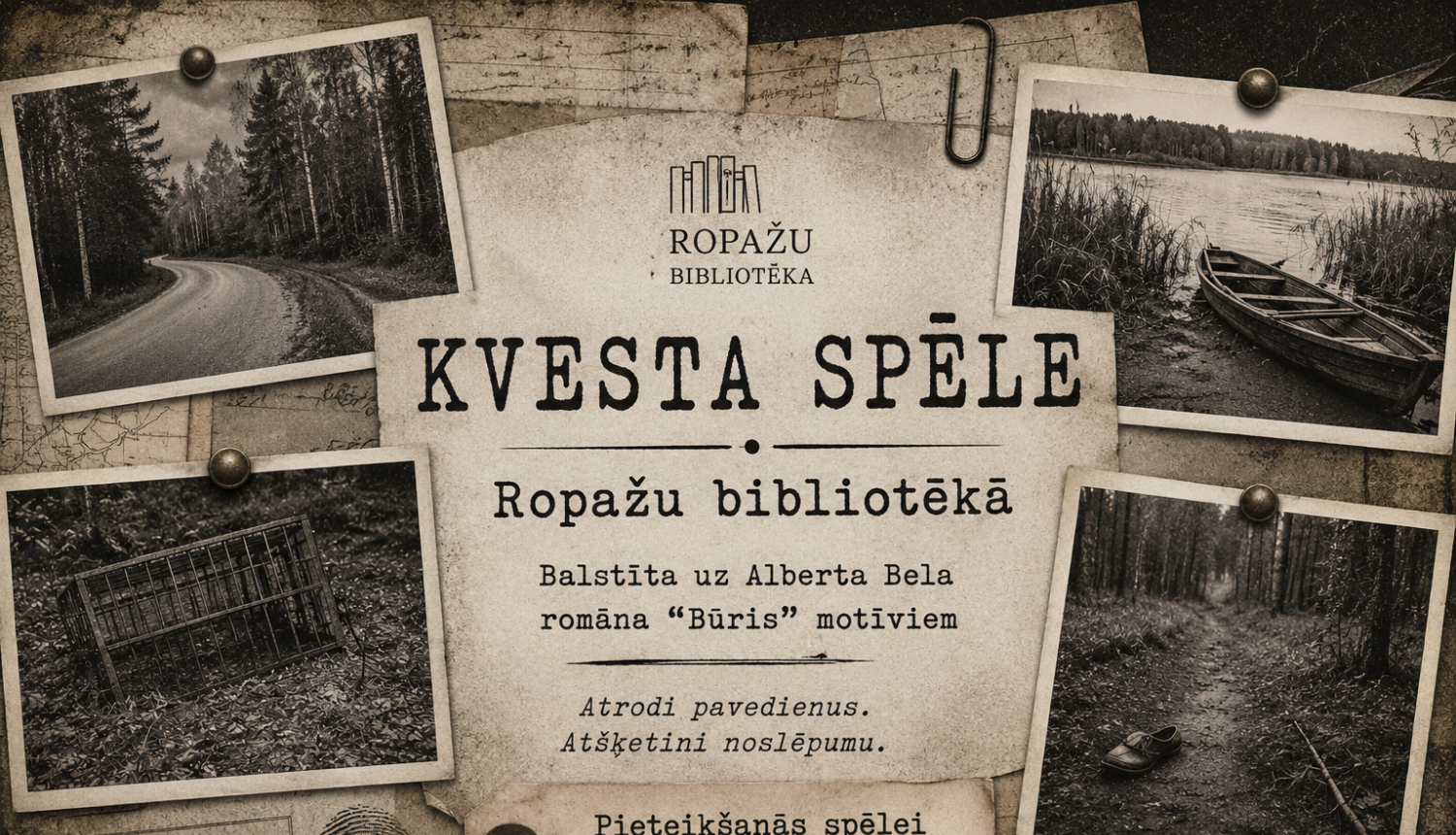 Kvesta spēle Ropažu bibliotēkā, afiša