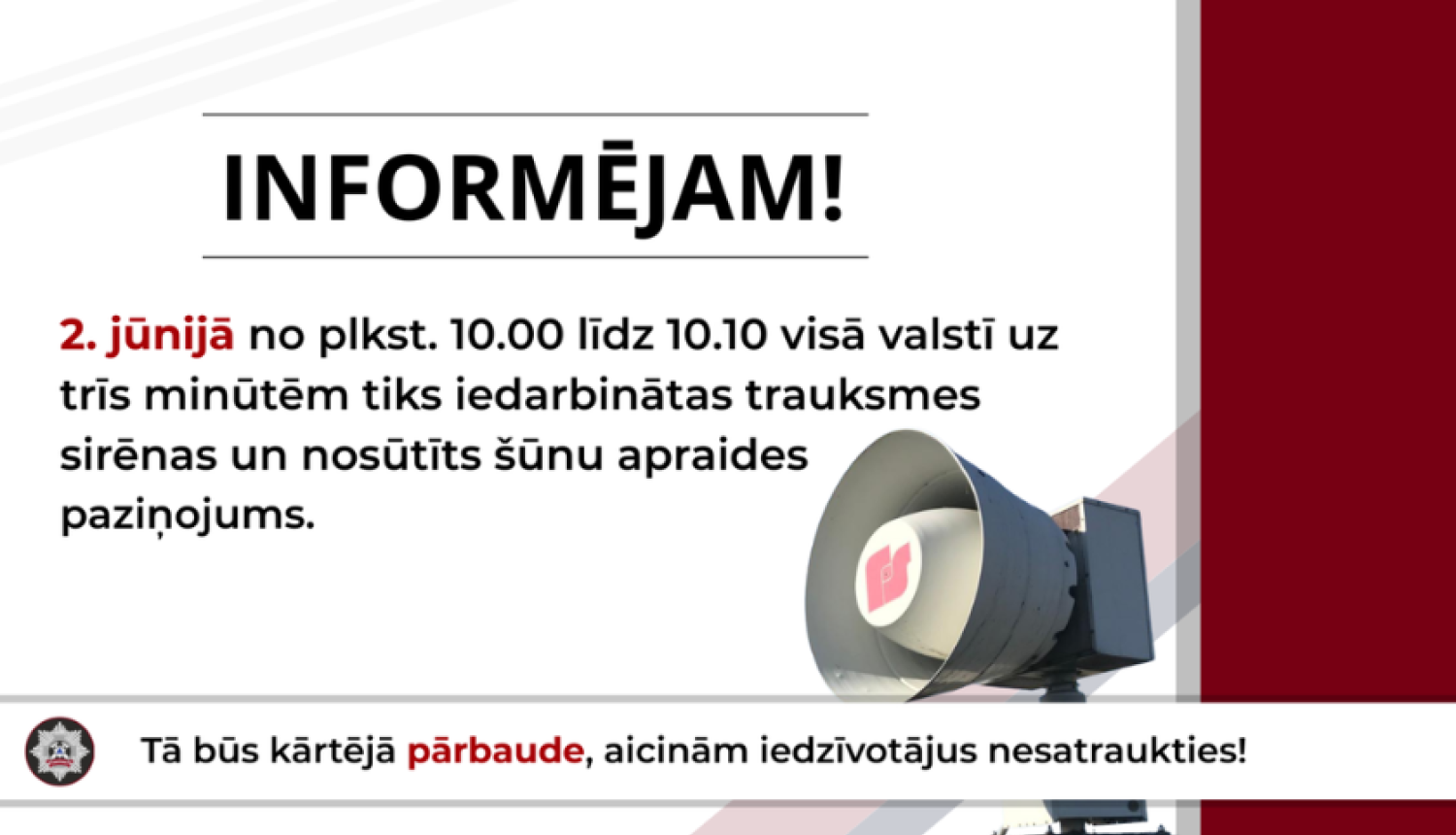 VUGD paziņojums par sirēnām