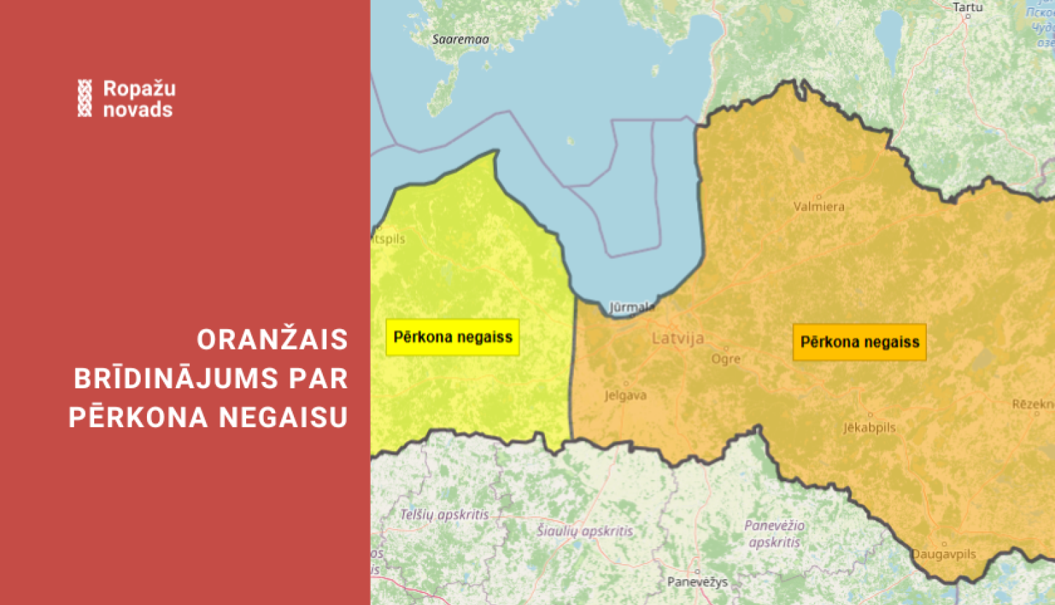 oranžais brīdinājums par negaisu