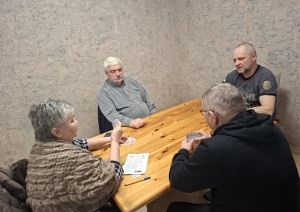 Ropažu pagasta čempionāta zolītē, spēlētāji pie galda
